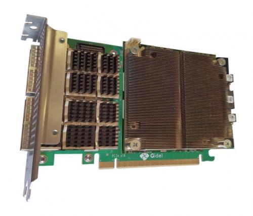 Gidel Proc1C PCIe carrier with Proc10M or Proc10N includes PCIe Gen. 3 x16, 4 xQSFP28, PHS and GPIO and supports more DRAM and SRAM bandwidth. 